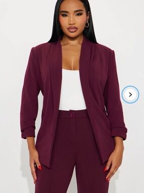 Fashion Nova Burgundy Blazer